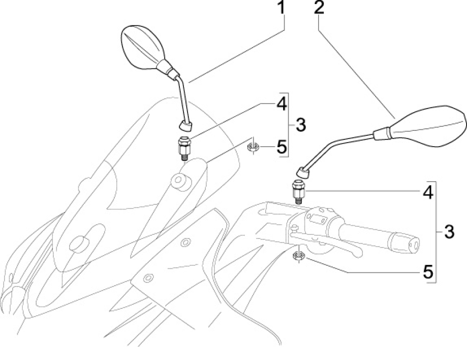 2.45 Zrcátka - Gilera Nexus 500 4T LC 2009-2011 (ZAPM35200)