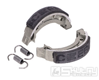 Brzdové čelisti 90x18mm pro mopedy a skútry značek Zündapp, Kreidler, Puch, Hercules, Tomos, DKW a Piaggio s bubnovými brzdami