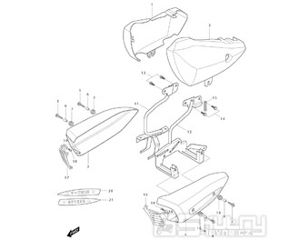 FIG34 Boční kryty - Hyosung GV 125M C Aquila