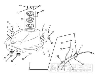 2.47 Palivová nádrž - Gilera SC 125 2006 (6H332629, VTHGS1A1A, VTHGS1A1B)