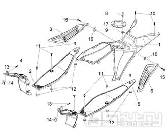 2.31 Středový plast, stupačky - Gilera Runner 125 ST 4T LC 2008-2012 (ZAPM46301)