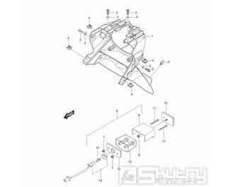 45 Zadní blatník / Osvětlení SPZ - Hyosung GT 250 N (Naked)