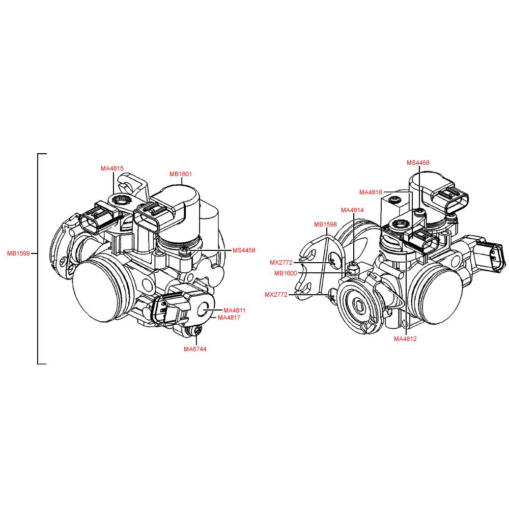 E05 Škrtící klapka - Kymco Downtown 300i