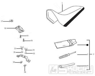 2.39 Sedadlo, nářadí - Gilera RCR 50 od roku 2006, D50B0 (ZAPG11D1)