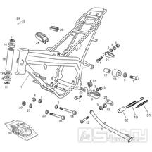 66.01 Rám, stupačky, boční stojan - Gilera SMT 50 Racing D50B0 od roku 2011 (ZAPABB00)