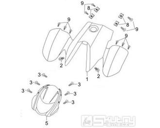 2.31 Přední plast, kapotáž, zástěrky - Gilera Oregon 250 2007-2009 (RGEYN25D5)