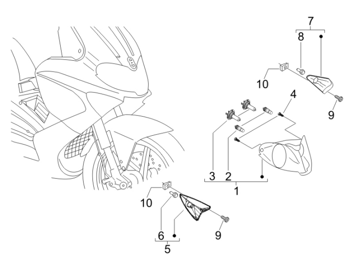 6.03 Přední světlo a blinkry - Gilera Runner 50 PureJet SC 2005 UK (ZAPC46200)