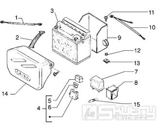 T37 Baterie, relé, pojistky - Gilera Zulu 50 EBS do roku 2005 (VTBC33300...)