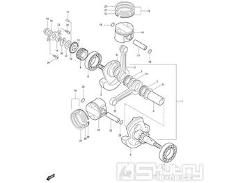 FIG06 Kliková hřídel / Píst - Hyosung GT 125 RF