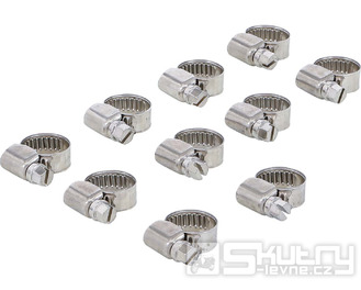 Hadicové svorky nerezové 10–16 mm, 10 kusů