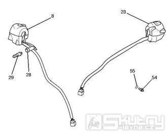 6.01 Přepínače blinkrů a světel - Gilera SC 125 2006 (6H332629, VTHGS1A1A, VTHGS1A1B)