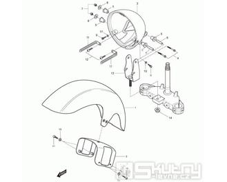 36 Přední blatník / Držák předního světla - Hyosung GT 125 N E3 (Naked)