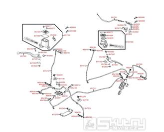 F04 Hlavní brzdový válec přední a zadní a brzdové potrubí - Kymco Maxxer 400