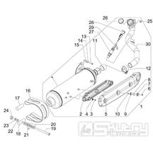 1.42 Výfuk - Gilera Fuoco 500ccm 4T-4V ie E3 LT od 2013 (ZAPM83100...)