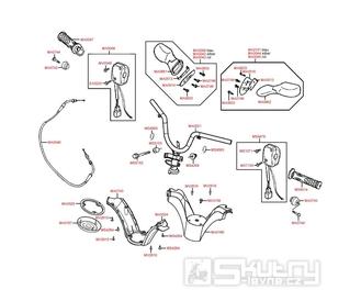F03 Gripy / zrcátka / řídítka / kapotáž řídítek - Kymco Grand Dink 125 E3