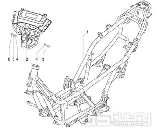 2.01 Rám, stupačky - Gilera Nexus 125 4T LC 2007-2008 (ZAPM35700)