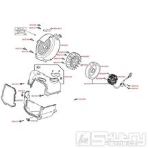 E08 Ventilátor / magneto dobíjení - Kymco Agility 50 One 4T / Agility 50 MMC 4T