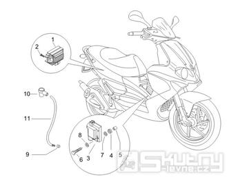 6.06 Regulátor napětí, zapalovací cívka a kabel - Gilera Runner 50 SP Race 2005 (ZAPC46100)