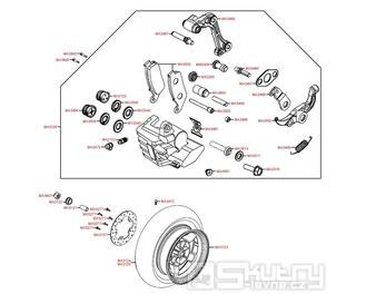 F08 Zadní kolo s brzdou - Kymco Xciting 500i [AFI]