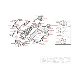 F12 Zadní kapotáž a úložný prostor pro přilbu - Kymco People GT 125i