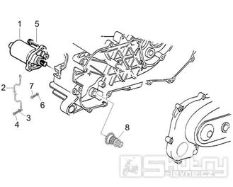 1.20 Elektrický startér motoru, nakopávací páka - Gilera Runner 50 PureJet 2010-2011 (ZAPC46200)