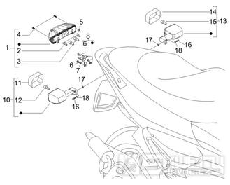 6.04 Zadní světlo a blinkry - Gilera Runner 125 VX 4T 2005-2006 (ZAPM46100)