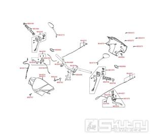 F03 Gripy / zrcátka / řídítka / kapotáž řídítek - Kymco Agility 50 Basic 4T KD10SH