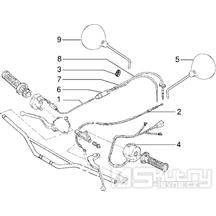 T34 Ovládací lanka, přepínače, zrcátka - Gilera GSM 50ccm Morini do 2005 (VTBC08102...)