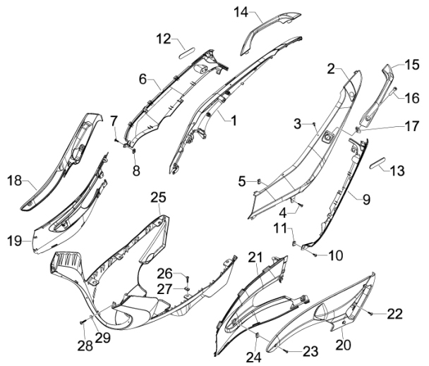 2.32 Boční kapotáž, spojler - Gilera Runner 50 SP 2008-2009 (ZAPC46100)