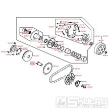 E06 Odstředivá spojka / Varitátor - Kymco DJ 50 S KG10B