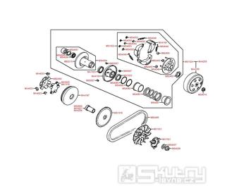 E06 Odstředivá spojka / Varitátor - Kymco DJ 50 S KG10B