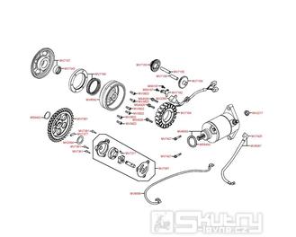 E07 Magneto dobíjení, startér a olejové čerpadlo - Kymco MXU 450i LOF LC90CE