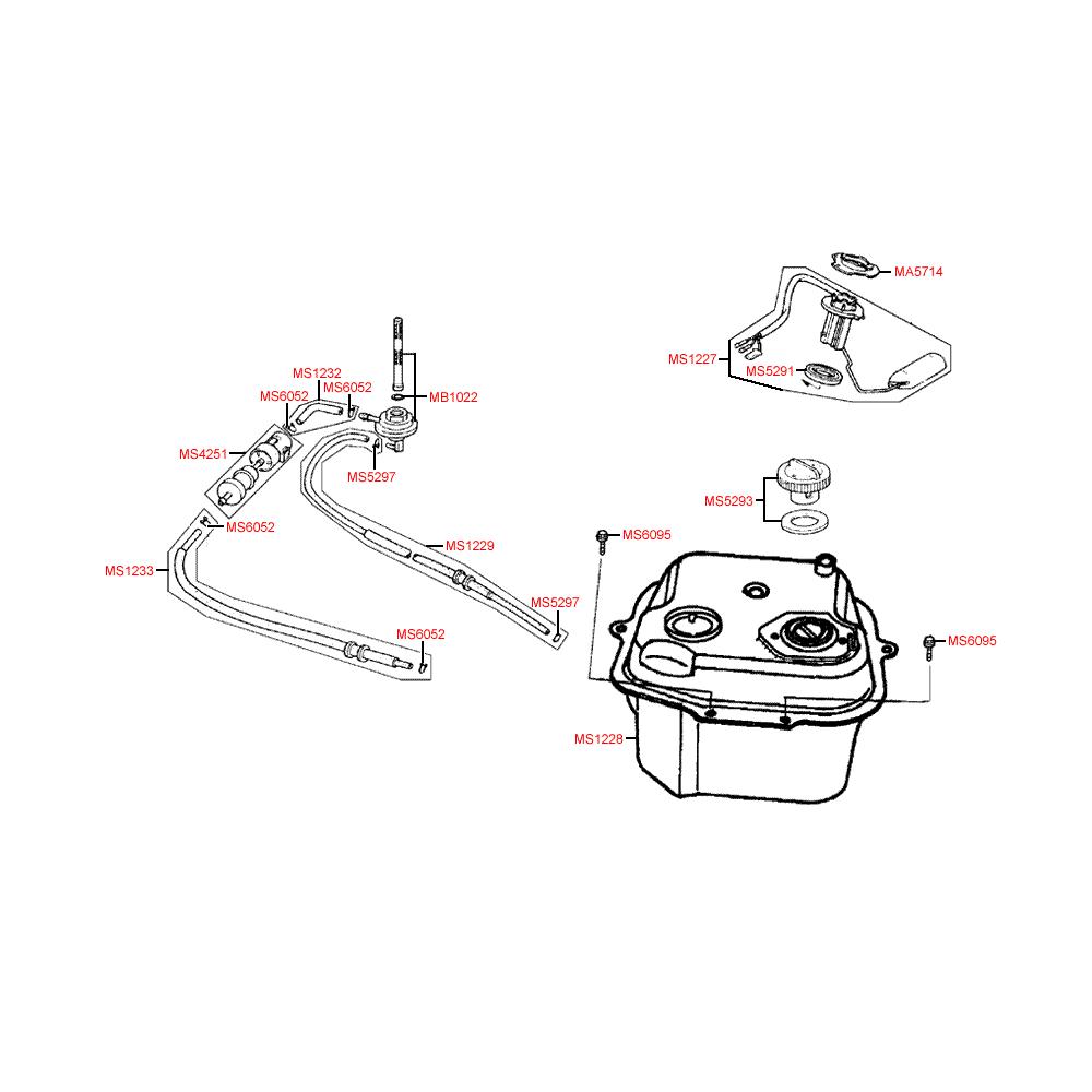 F11 Nádrž a palivový kohout - Kymco YUP 50