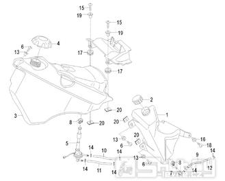 Palivová a olejová nádrž - Malaguti XSM 50 Motard 2003