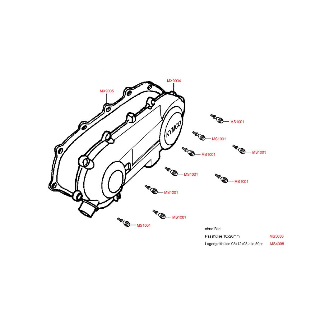 E05 Kryt variátoru - Kymco YUP 50