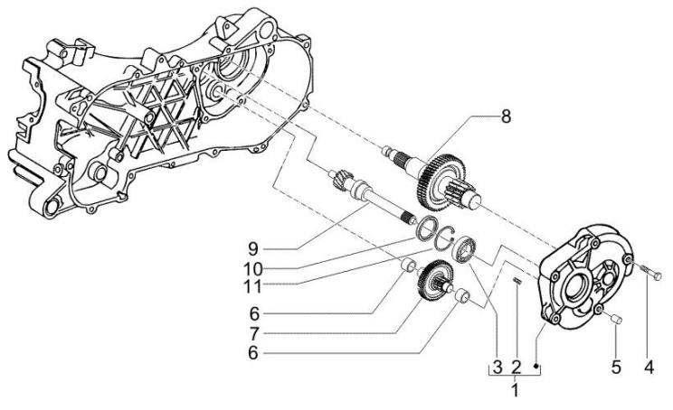 1.25 Převodovka - Gilera Runner 50 SP 2007 (ZAPC461000)