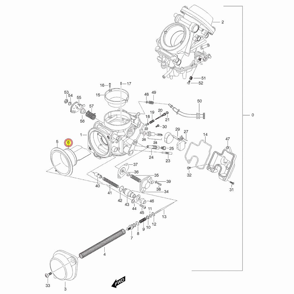 10 Karburátor - Hyosung GT 650 S & R