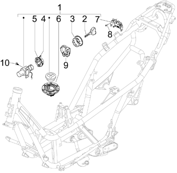 2.46 Zámky - Gilera Nexus 125ie 4T LC 2009 (ZAPM35700)