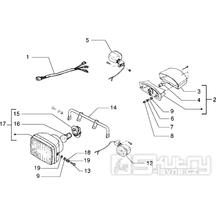 T37 Přední a zadní osvětlení, blinkry - Gilera H@K Enduro 50ccm Morini do 2005 (VTBC08000...)