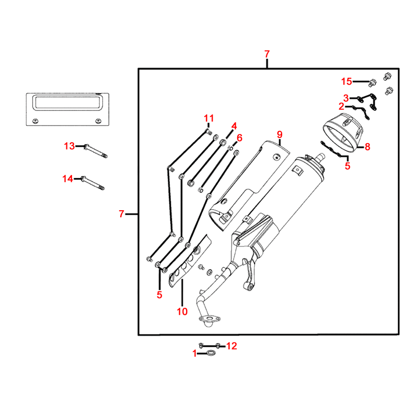 F14 Výfuk pro Kymco Super 8 125 [LC2U82000] (KL25CA) KC125T-B