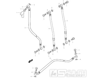 FIG42b Brzdové hadice 2-diskový brzdový systém - Hyosung - GT 125 R 09-11 KM4MF55C