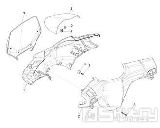 3.01 Kryt řidítek, plexi štít - Gilera Stalker 50 2T 2005-2006 (ZAPC40100)