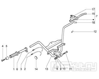T34 Řidítka, brzdová páčka - Gilera Nexus 500ccm 4T LC do roku 2005 (ZAPM35200... , ZAPM3510...)