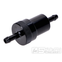 Benzínový filtr hliníkový 6,5 mm černý pro Zündapp, Kreidler, Hercules, Puch, Miele, Simson, DKW