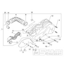 1.45 Vzduchový filtr - Gilera Runner 125 VX 4T 2006-2007 UK (ZAPM46300)