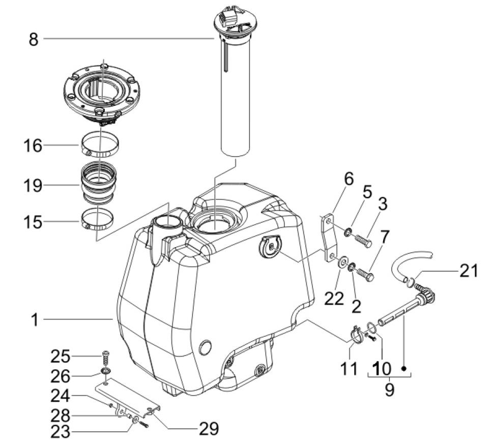 2.47 Palivová nádrž - Gilera Runner 125 "SC" VX 4T UK (ZAPM46100)