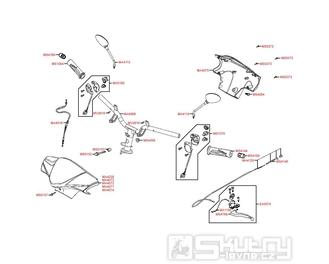 F03 Gripy / zrcátka / řídítka / kapotáž řídítek - Kymco Agility 50 4T KG10SA