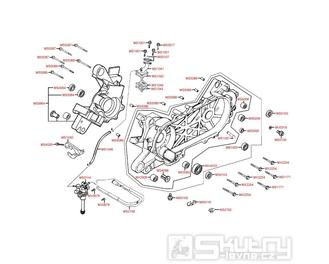 E09 Skříň klikové hřídele a olejové čerpadlo - Kymco Agility 50 RS 2T Naked KE10BB