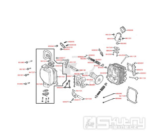 E02 Hlava válce a ventily pro Kymco Super 8 125 [LC2U82000] (KL25CA) KC125T-B