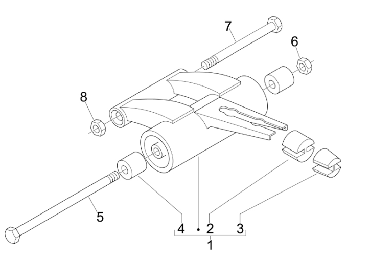 4.01 Uložení motoru - Gilera Stalker 50 2T 2008-2011 (ZAPC40100, ZAPC40101)